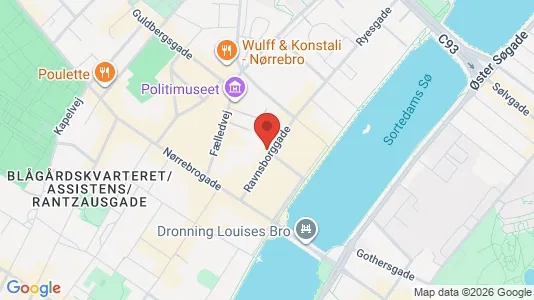 Andelsboliger til salg i Nørrebro - kort over placeringen