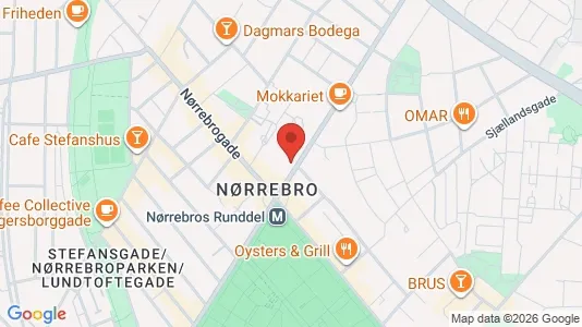 Andelsboliger til salg i Nørrebro - kort over placeringen