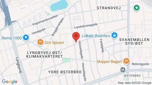 Andelsboliger til salg i Østerbro - kort over placeringen