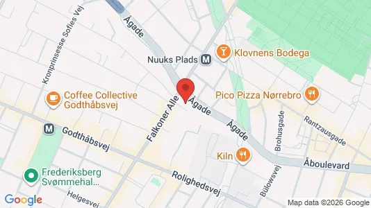 Andelsboliger til salg i Frederiksberg - kort over placeringen