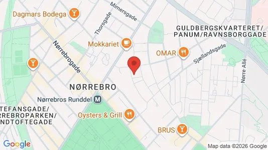 Andelsboliger til salg i Nørrebro - kort over placeringen