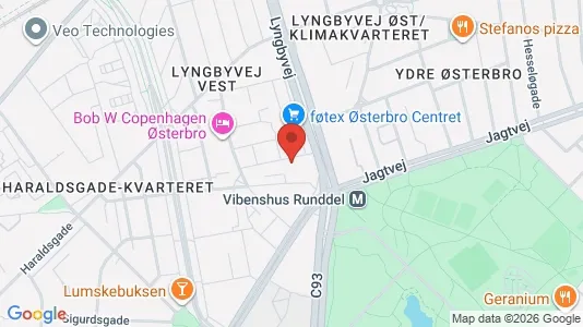 Andelsboliger til salg i Østerbro - kort over placeringen