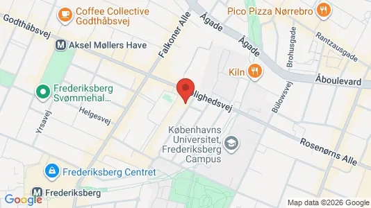 Andelsboliger til salg i Frederiksberg C - kort over placeringen