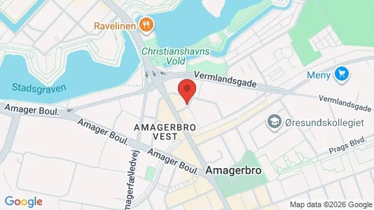 Andelsboliger til salg i København S - kort over placeringen
