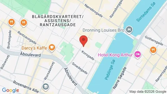 Andelsboliger til salg i Nørrebro - kort over placeringen