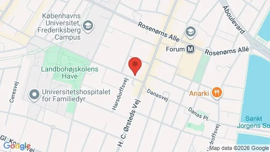 Andelsboliger til salg i Frederiksberg C - kort over placeringen