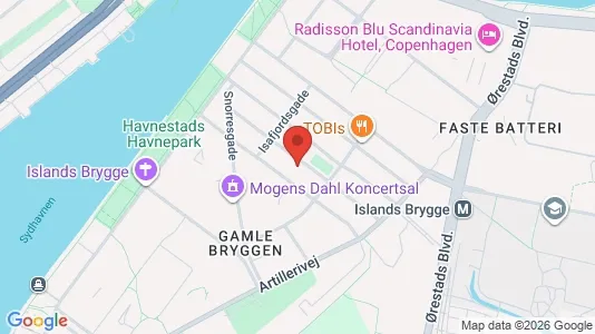 Andelsboliger til salg i København S - kort over placeringen
