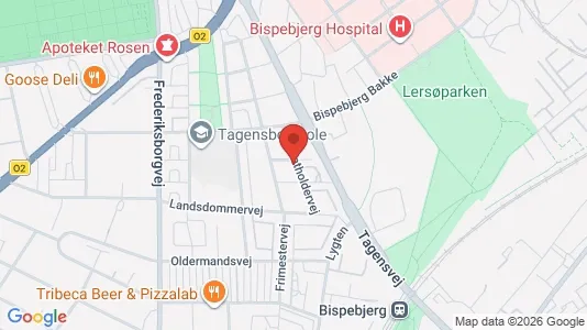 Andelsboliger til salg i København NV - kort over placeringen