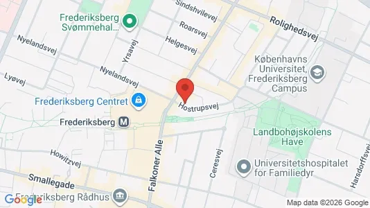 Andelsboliger til salg i Frederiksberg C - kort over placeringen