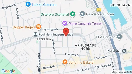 Andelsboliger til salg i Østerbro - kort over placeringen