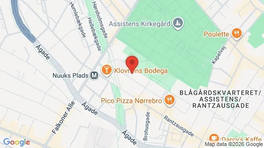 Andelsboliger til salg i Nørrebro - kort over placeringen