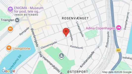 Andelsboliger til salg i Østerbro - kort over placeringen