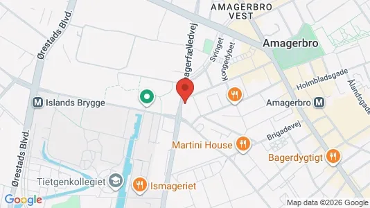 Andelsboliger til salg i København S - kort over placeringen