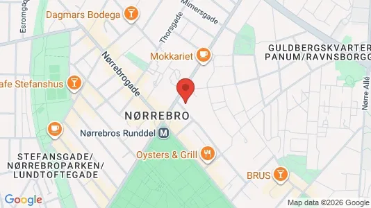 Andelsboliger til salg i Nørrebro - kort over placeringen
