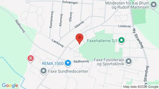 Andelsboliger til salg i Faxe - kort over placeringen