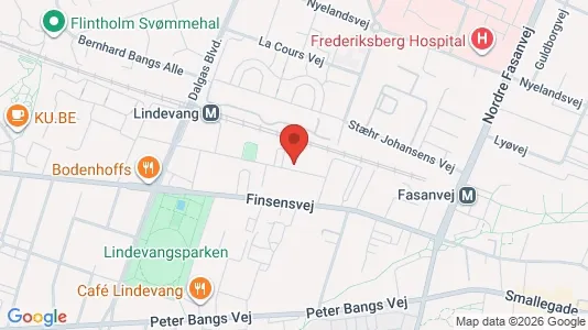 Andelsboliger til salg i Frederiksberg - kort over placeringen
