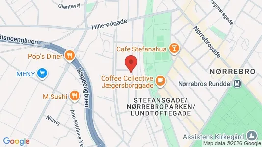 Andelsboliger til salg i Nørrebro - kort over placeringen