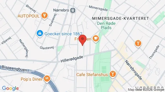 Andelsboliger til salg i Nørrebro - kort over placeringen