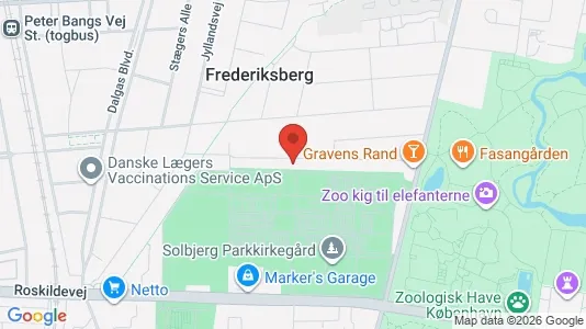 Andelsboliger til salg i Frederiksberg - kort over placeringen