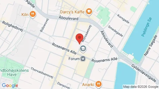 Andelsboliger til salg i Frederiksberg C - kort over placeringen