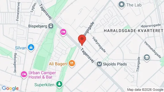 Andelsboliger til salg i Nørrebro - kort over placeringen
