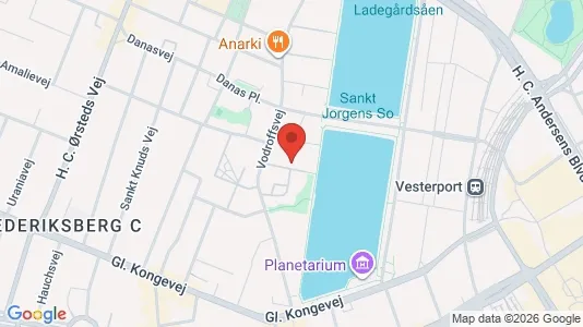 Andelsboliger til salg i Frederiksberg C - kort over placeringen