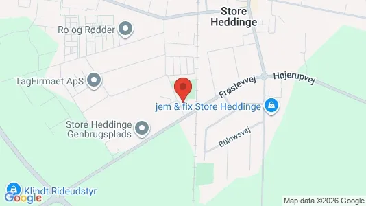 Andelsboliger til salg i Store Heddinge - kort over placeringen