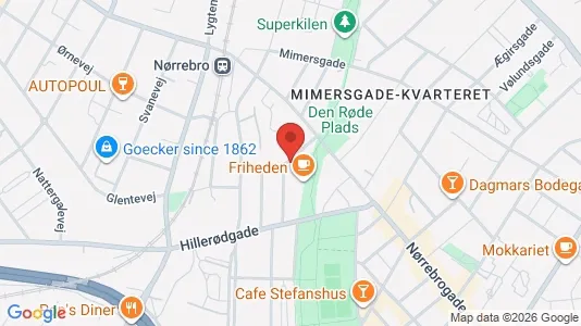 Andelsboliger til salg i Nørrebro - kort over placeringen