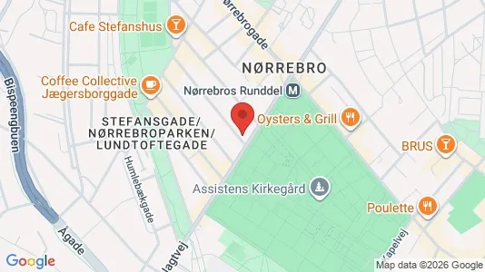 Andelsboliger til salg i Nørrebro - kort over placeringen