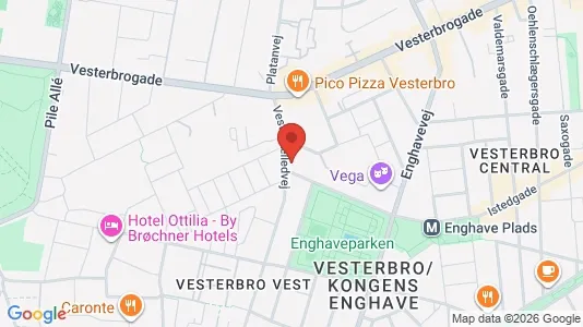 Andelsboliger til salg i Vesterbro - kort over placeringen