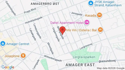 Andelsboliger til salg i København S - kort over placeringen