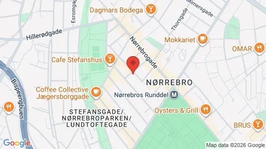 Andelsboliger til salg i Nørrebro - kort over placeringen